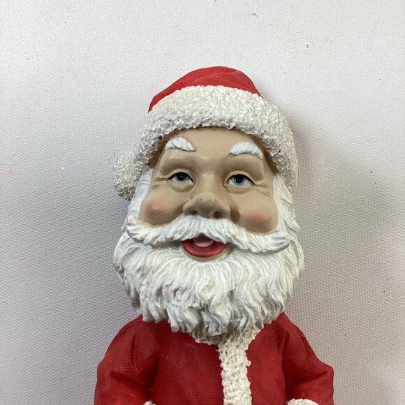Santa Claus Christmas Bobble Head Doll Figure Bobble Dobbles Handpainted 2002 - Picture 2 of 9